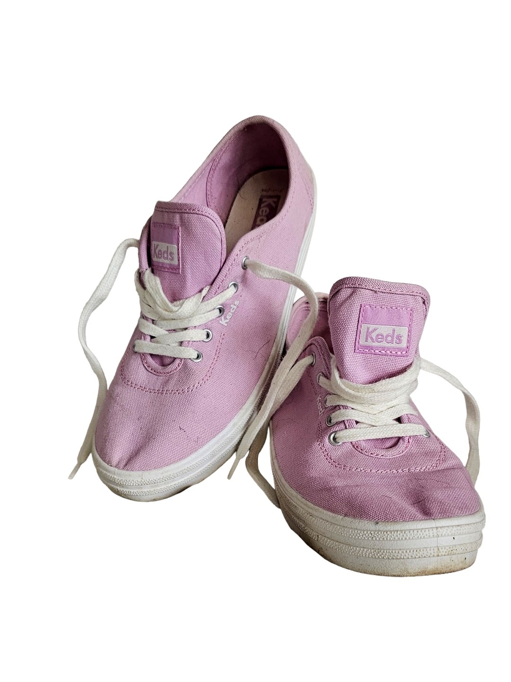 Keds Pink Canvas Sneakers with White Tag Detail